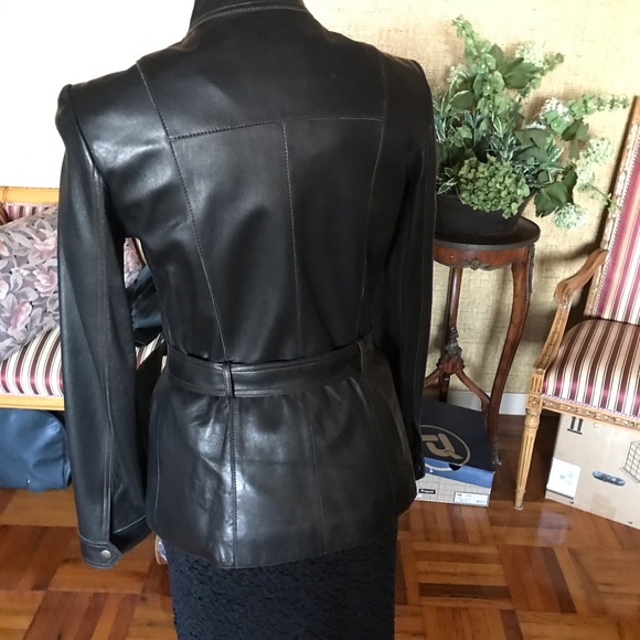 SOLD. NWT GUESS GENUINE LEATHER JACKET with BELT Size M - Picture 13 of 15